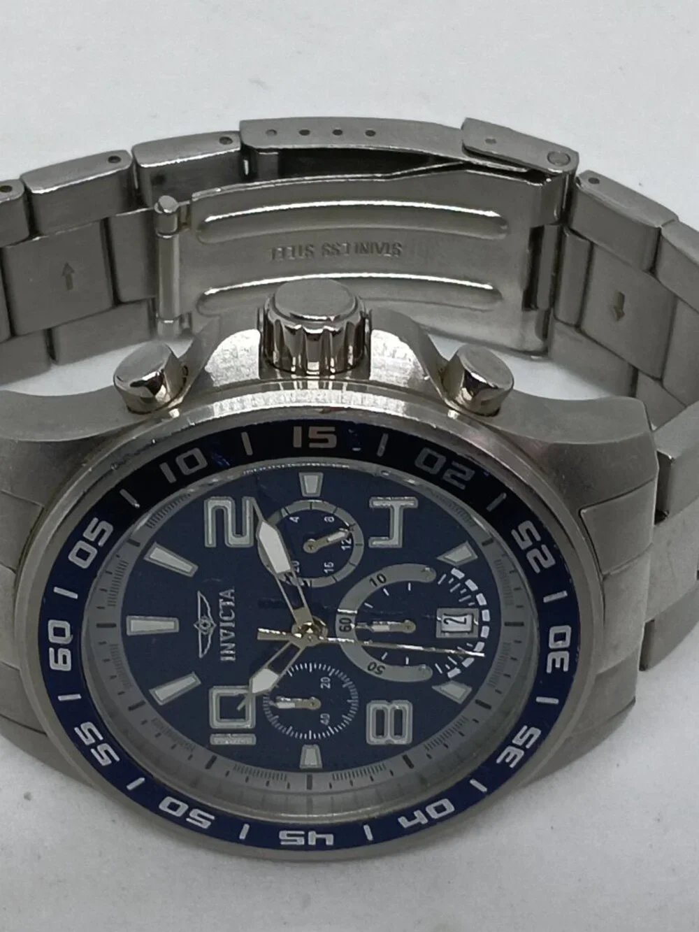 Invicta Specialty 14332 Men's 45mm Silver S/Steel Blue Dial Watch PLS READ